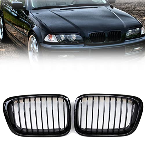 Rejilla delantera de riñón con acabado mate antidesgaste para parachoques de BMW E46 2