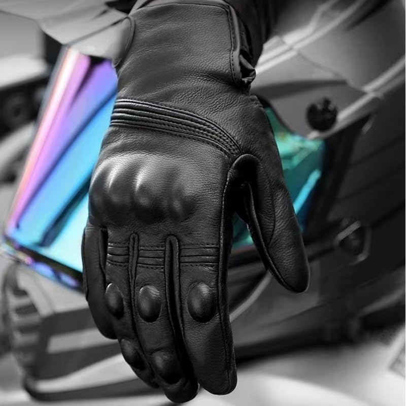 Gant Moto Gants de Moto d'hiver for Hommes et Femmes, intérieur Chaud, Coupe-Vent, écran Tactile