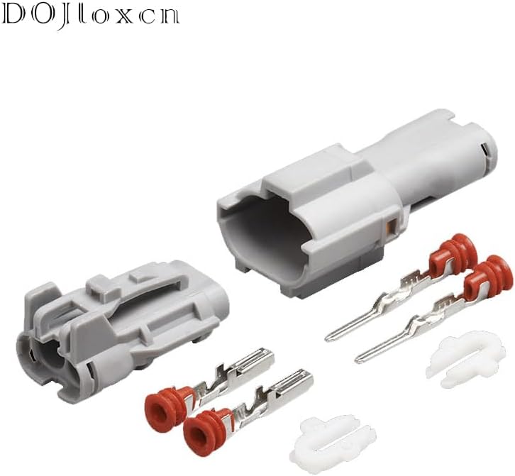 1/5/10/20/50 Sets 2 Pin Auto Daytime Running Lamp Grey Female Male Waterproof Connector Automotive 7123-1424-40 With Terminals - (Color: 2p female male, Package: 20 sets, Pins: 2P)