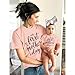 AG AGUU Our First Mothers Day Matching Outfit Mommy and Me Newborn Baby Boys Girls Romper Onesie New Mom Shirts for Women(Mom-Pink-A,M)