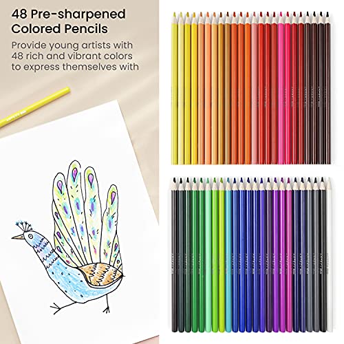 Arteza Kids Colored Pencils, Set Of 48 Vibrant Colors, Triangular Pencil Crayons, Pre-Sharpened, Art Supplies For School, Art Class, And Doodling #TOP6