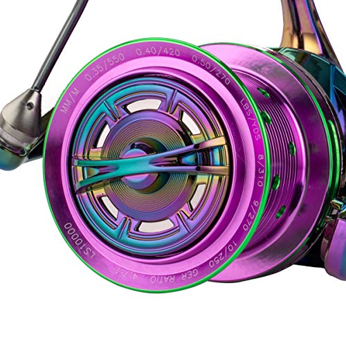 Carrete de Pesca Spinning Diwa LS 12000 13 Rodamientos 60 LBS Arrastre Cuerpo de Metal de Aluminio miniatura 7