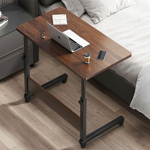 NUOMIE パソコンデスク コンパクト 昇降式 高さ調節可能 スタンディングデスク ゲーミング オフィス リモートワーク テレワーク デスク パソコンテーブル ベッドサイドテーブル テレビスナックトレイ キャスター付き 移動可能 (80*40*90cm,