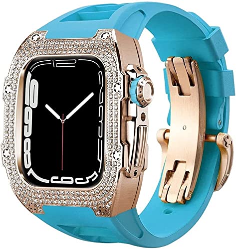 Boîtier acier Apple Watch et bracelet fluoroélastomère de luxe