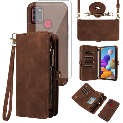 Coque Samsung Galaxy A21S avec lanière et porte-cartes pour vos sorties quotidiennes