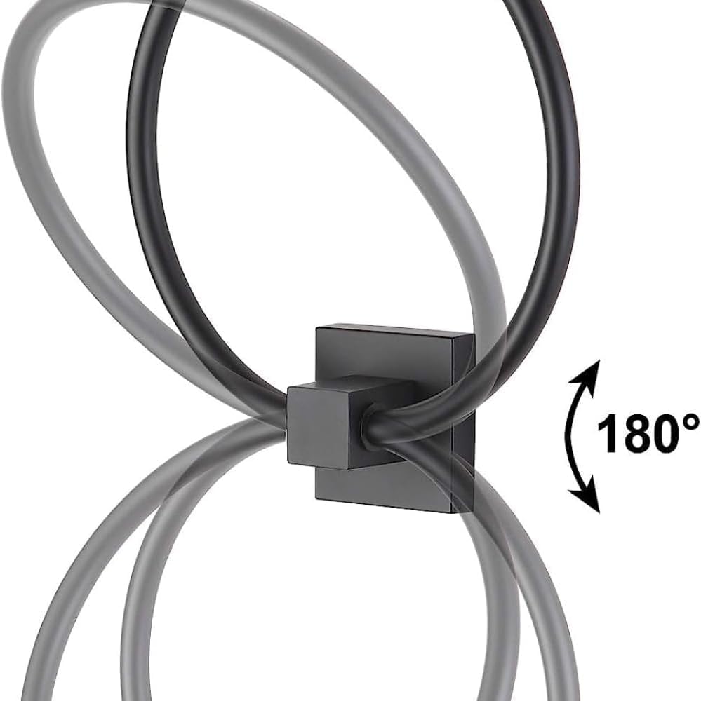 Anello portasciugamani nero opaco per bagno, cucina, bagno, porta asciugamani da parete, resistente acciaio inossidabile