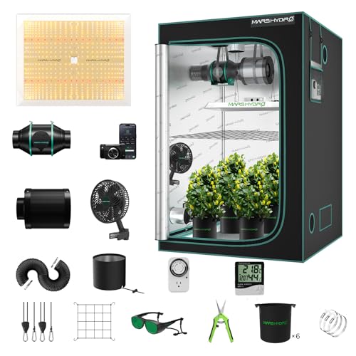 Mars Hydro TSW2000 Kit Culture Indoor Lampes De Croissance,1680d 120x120x200cm Tente De Culture ,Chambre De Culture Kit Complet ,Spectre Complet UV IR...