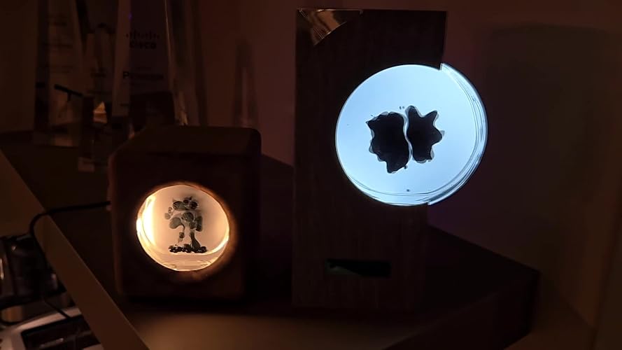 Visualizador De Sonido De Ferrofluido En Madera De Nogal - Lámpara Reactiva Al Audio - Decoración De Escritorio - No Es Altavoz
