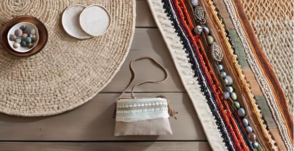 Image of JUTE Natural Colour Shoulder Sling Bags For Women & Girls