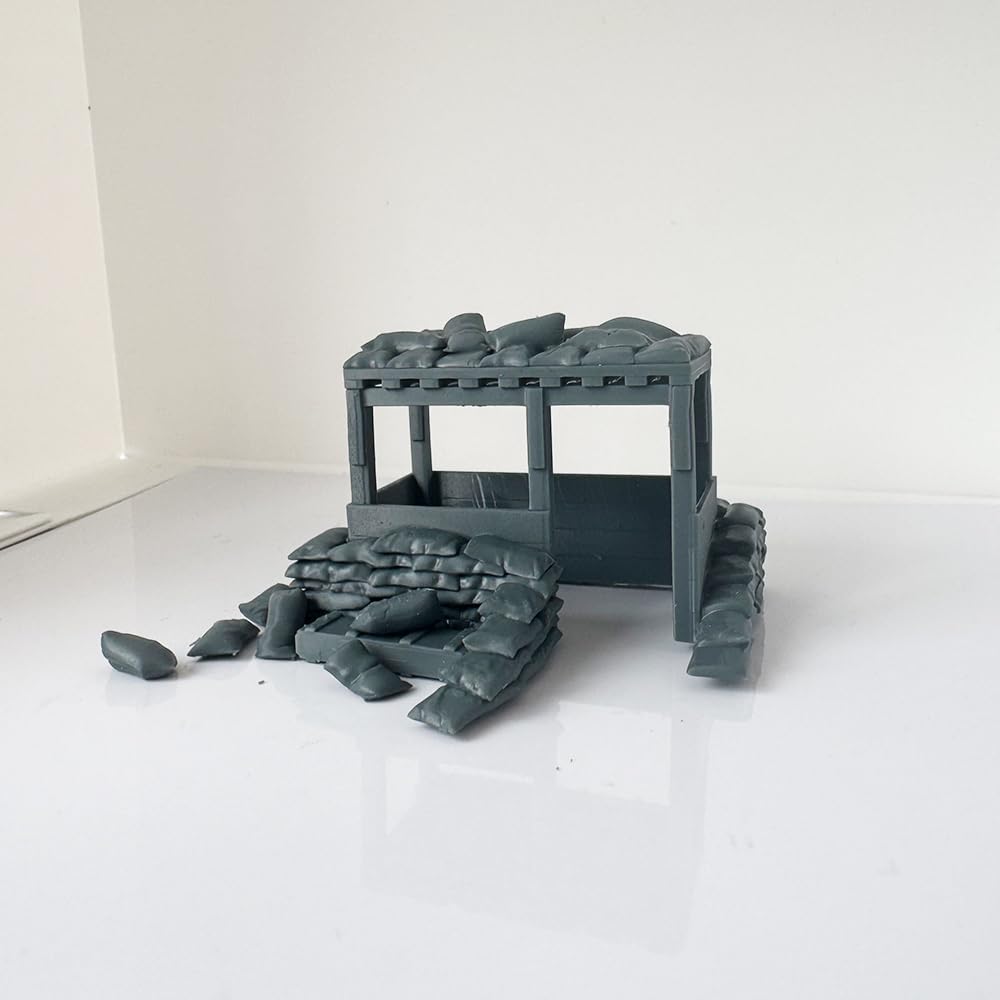 MRY-SFW XJTS87104 1/87 3D Printing Scene Terrain Military shelter Scene Including sandbag Building and Flat Noodles 1set