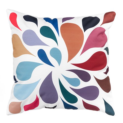 Gardenista Coussin rempli d'extérieur imprimé Jardin | Design coloré à Motifs résistant à l'eau | Remplissage Fibre Creuse | Accessoire de mobilier de Jardin | 45cm (Gouttelettes Multi) Cover