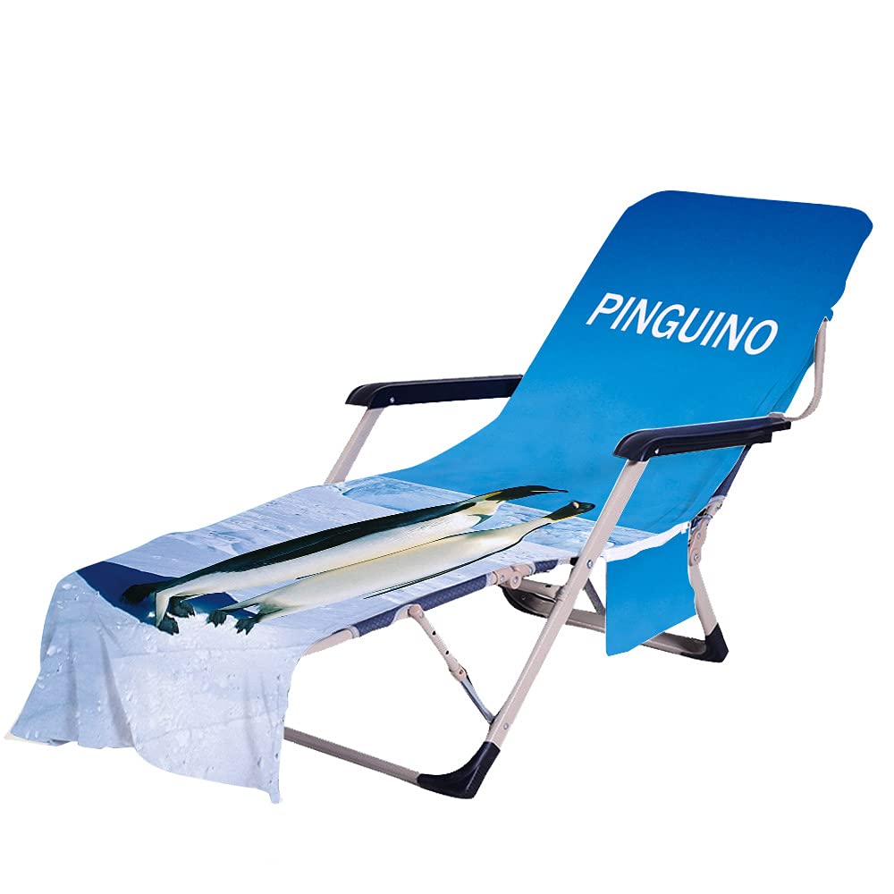 Serviette Transat Housse De Chaise Longue De Plage En Microfibre - Avec Poches Et Ceinture élastique - Taille 210x75 Cm - Léger Et Pliable, Bleu Océan