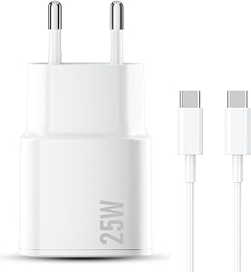 Chargeur Rapide pour iPhone 17/16/15, 1M Chargeur USB C avec câble, Compatible avec iPhone 17/17 air/16/15 (Pro/Pro Max/Plus), iPadPro/Air 2024 et 10e génération, 25W Adaptateur Secteur PD 3.0