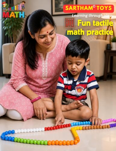 Image of SARTHAM Counting Beads, Counting Toys for Kids, Age 3+, Multicolour (100 Beads)