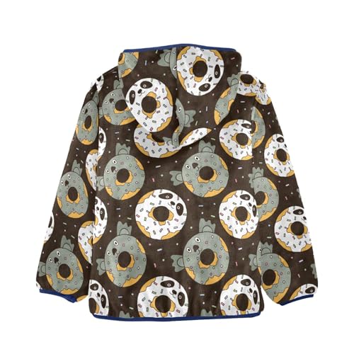 Cute Animal Donuts Girls Fleece Jacket Girls Fall Jacket Girls Zip Up Hoodie Girls Sherpa Jacket 2-10T2