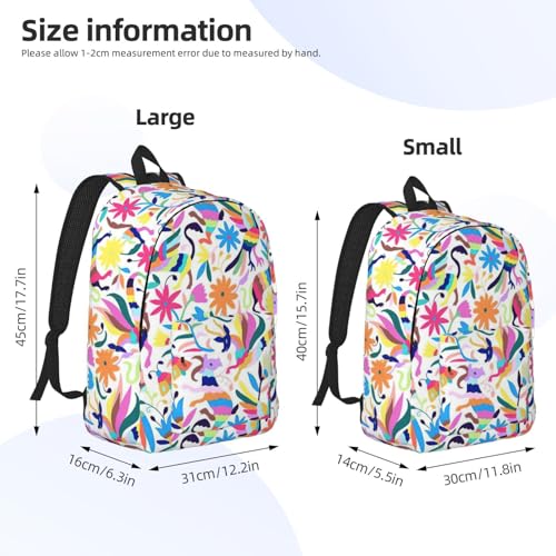 BREAUX Mexican Otomi Animals Canvas Casual Lightweight Duffel Bag, Fashion Duffel Bag, Unisex Travel Backpack4