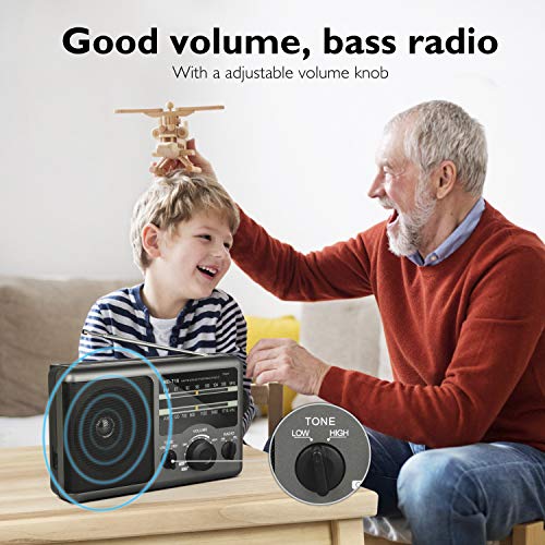 image for Gracioso Portable AM FM Radio Transistor Radio Operated by 4 D-Cell Ba