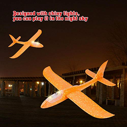koulate Foam Glider Airplane Toy, Outdoor Plane Sports Easy Assemble Manual Throwing Fun Challenging Toy Aerobatic Airplane Model Folding Plane for Kids Boys Gift (#2)