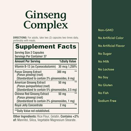 Nature's Bounty Ginseng Complex, 75 Capsules | Supports Vitality & Immune Function - image 6