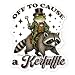 Off to Cause A Kerfuffle Sticker Funny Frog Raccoon Fantasy Magic Witch Sarcastic Quotes Waterproof Die-Cut Vinyl Stickers for Water Bottle, Tumbler, Laptop, Kindle, Notebook, Hard Hat, Decal Gifts