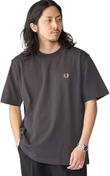 SHIPS別注 FRED PERRY SOLOTEX 鹿の子 Tシャツ ブラック SHIPS別注】FRED PERRY: SOLOTEX(R) 鹿の子 ワンポイント ロゴ T