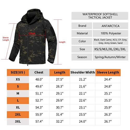 Antarctica Men's Outdoor Waterproof Soft Shell Hooded Military Tactical Jacket #TOP6