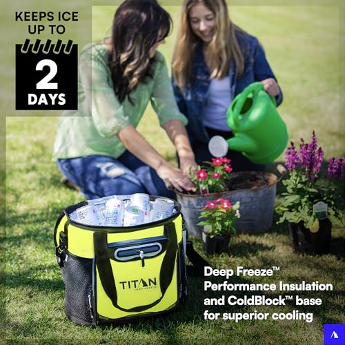 Image of Titan Deep Freeze 24 Can Insulated Bucket Tote Cooler, Sharkskin Gray