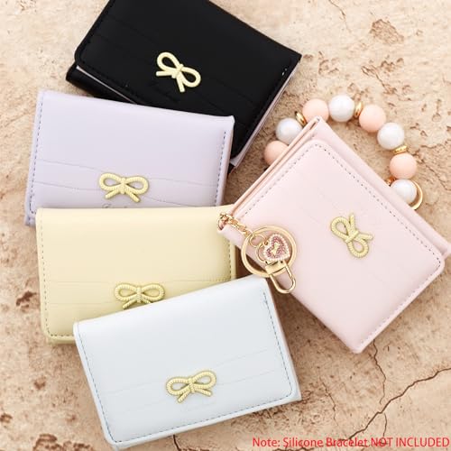 Small Wallets Woman Cute Coquette Bow RFID Slim Trifold Wallet Card Holder Mini Purse2