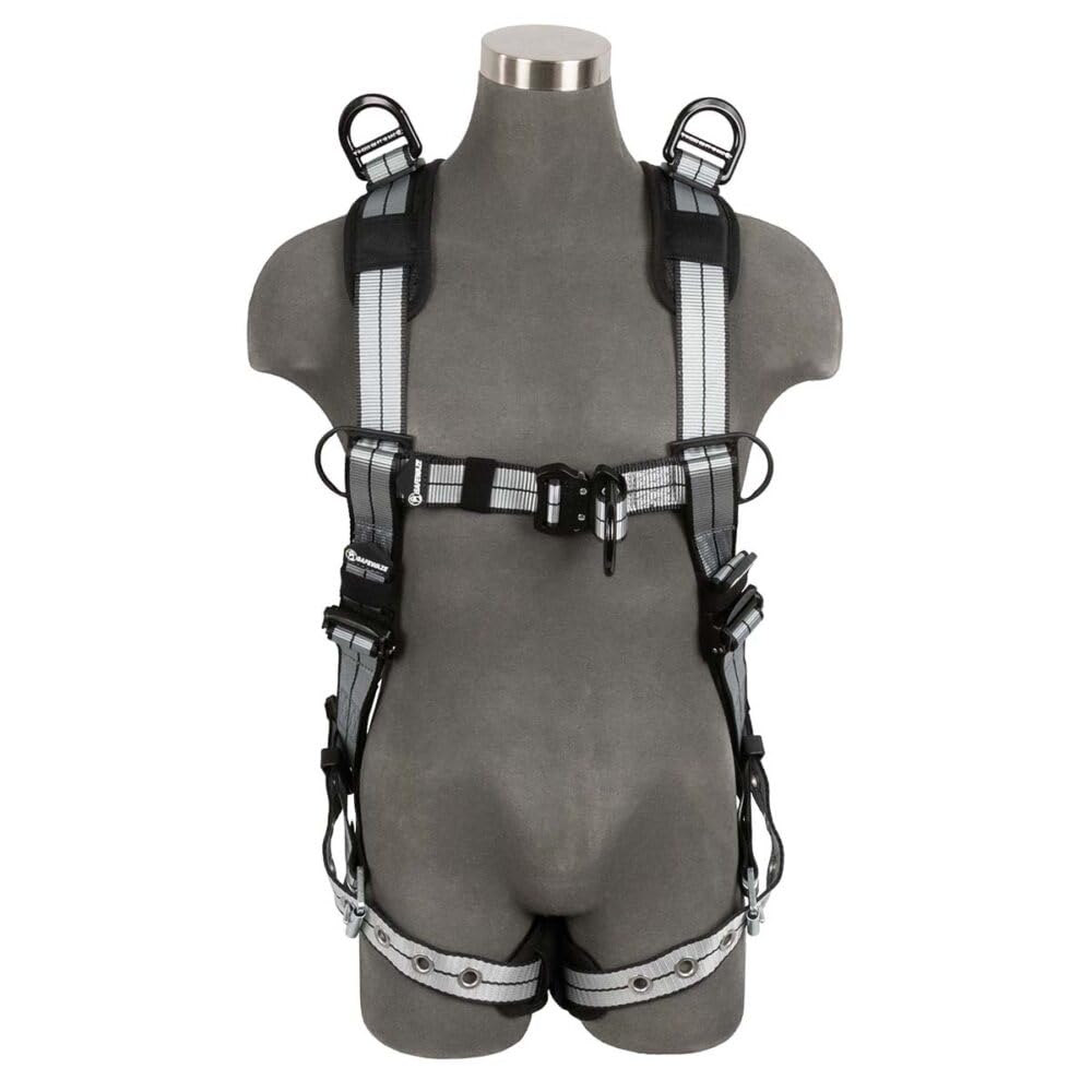 Safewaze 022-1952 PRO+ Slate Full Body Retrieval Harness: Alu 1D, Alu Shoulder D's, Alu QC