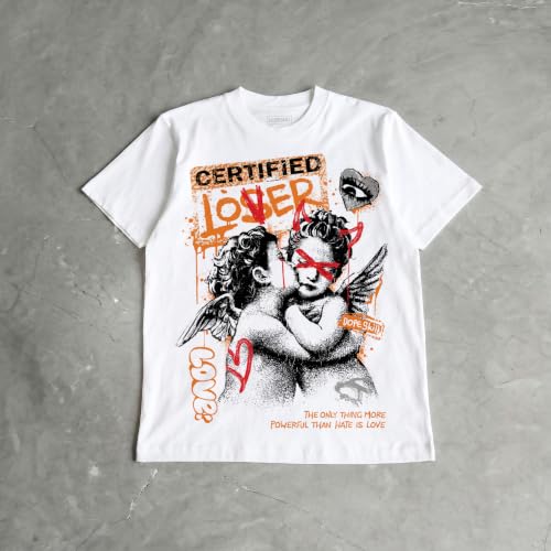 Image of DopeSkill Graphic Tee Streetwear Hip Hop Hypebeast Street Style Crew Neck Unisex T-Shirt Sneaker Colour Matching Shirts Angel