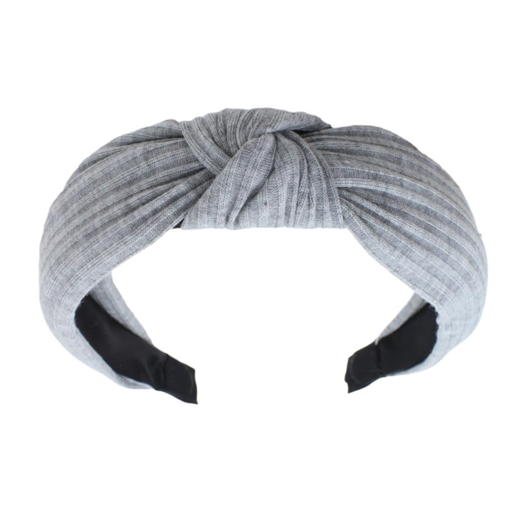 ESTCNK Elegante diadema ancha para mujer, tela, tejido de punto, limpieza facial, cinta para el cabello, viajes, banda para el pelo, antideslizante, banda para el pelo segura para pilates