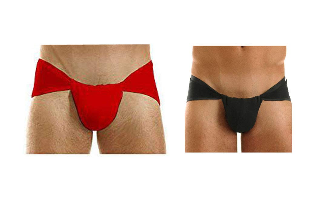 Cotton Blend Men Supporter Langot Red Black Pack of 2, Free Size