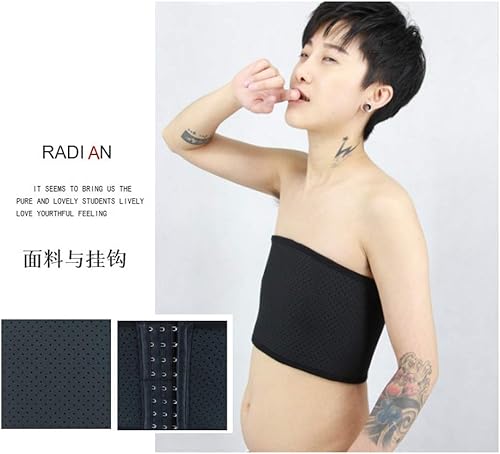 Vista 3 de BaronHong Top sin tirantes de la carpeta del pecho de la banda elástica del algodón para las lesbianas trans de Tomboy