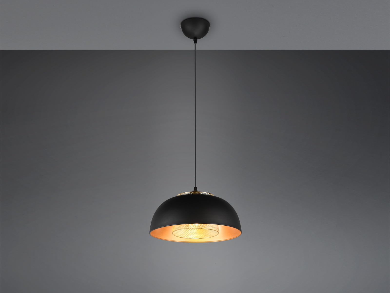 meineWunschleuchte LED Pendelleuchte einflammig Küchenlampe Schwarz Gold