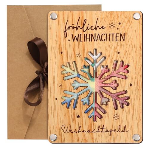 BOFUNX Weihnachten Geldgeschenk Verpackung aus Holz Weihnachten Karte...