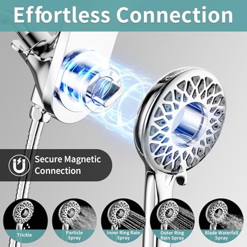 Image of High Pressure Rain Shower Head with Handheld Spray (Chrome)