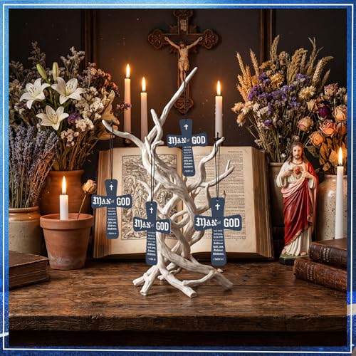 Image of Fumete 24 Pcs Christian Gifts for Men Man of God Cross Car Air Fresheners Bulk Inspirational Religious Scripture Scented Hanging Ornaments for Pastor Church Clergy Sunday School
