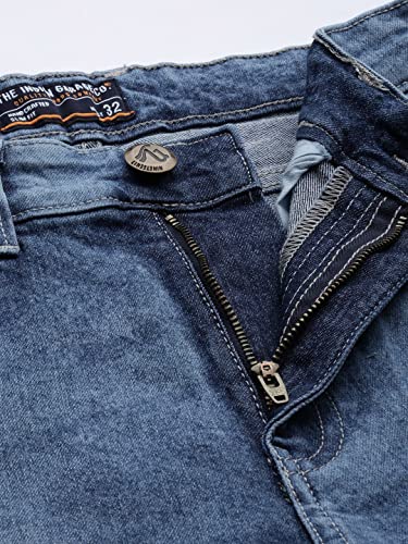 Image of The Indian Garage Co Men Slim Fit Solid Mid-Rise Stretchable Jeans