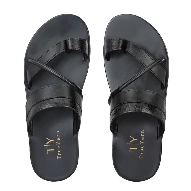 Image of Men's Original Leather Slippers | Thong Slippers For Men | Stylish & Trendy | Double Toned | Durable | Casual