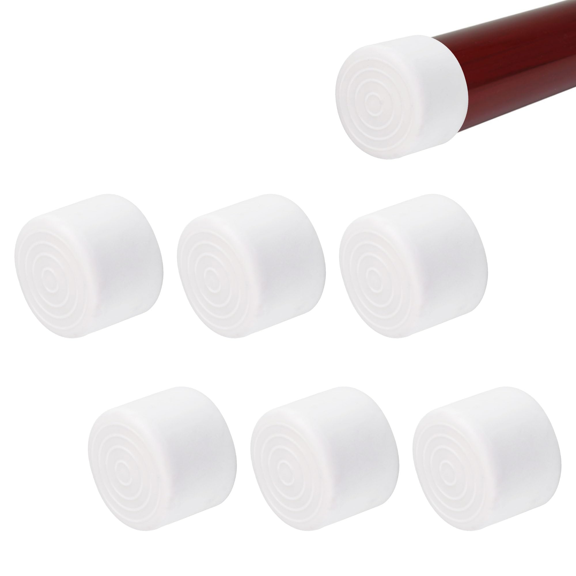 UFURMATE 6Pcs 38mm Round Rubber Handrail End Cap, White