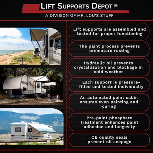 Lift Supports Depot Qty (2) Replaces 3108392.139 331055.010 025214 A818WP Awning Lift Support for RV and Camper 28.74 Inch Struts and Easy Installation