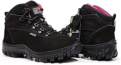 Bota Feminina Trilha em Couro Legítimo Blaqueado com Palmilha de Gel 2066