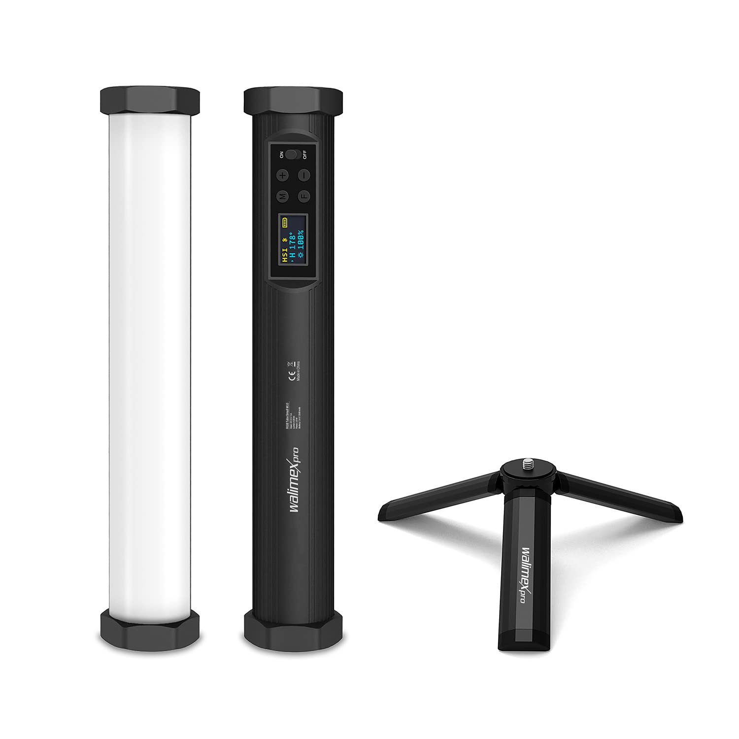 Walimex pro Bâton Lumineux Small M10, Lampe vidéo Bicolore, Spectre Complet RVB, Lampe vidéo magnétique, Lampe de Studio avec 9 Effets