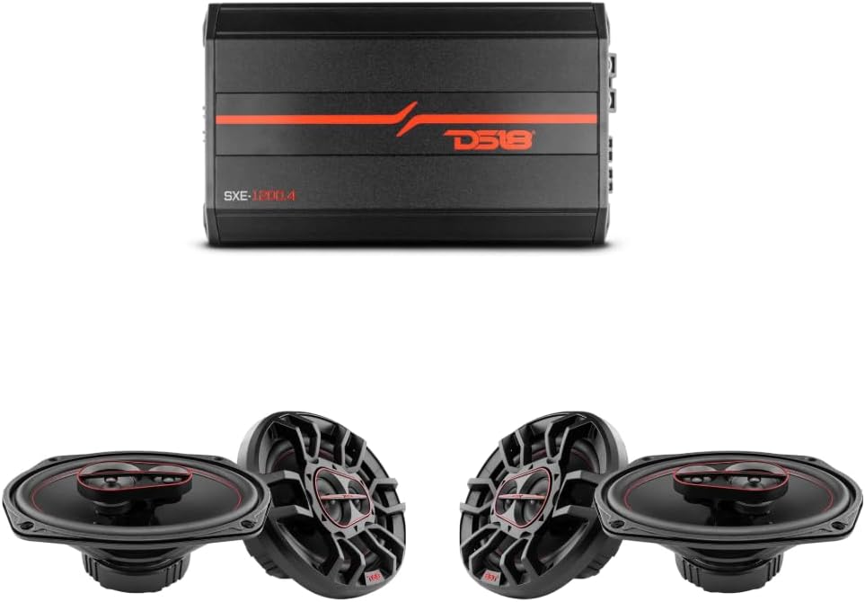 DS18 Car Audio Speakers Bundle 4X 6x9 3Way Coaxial