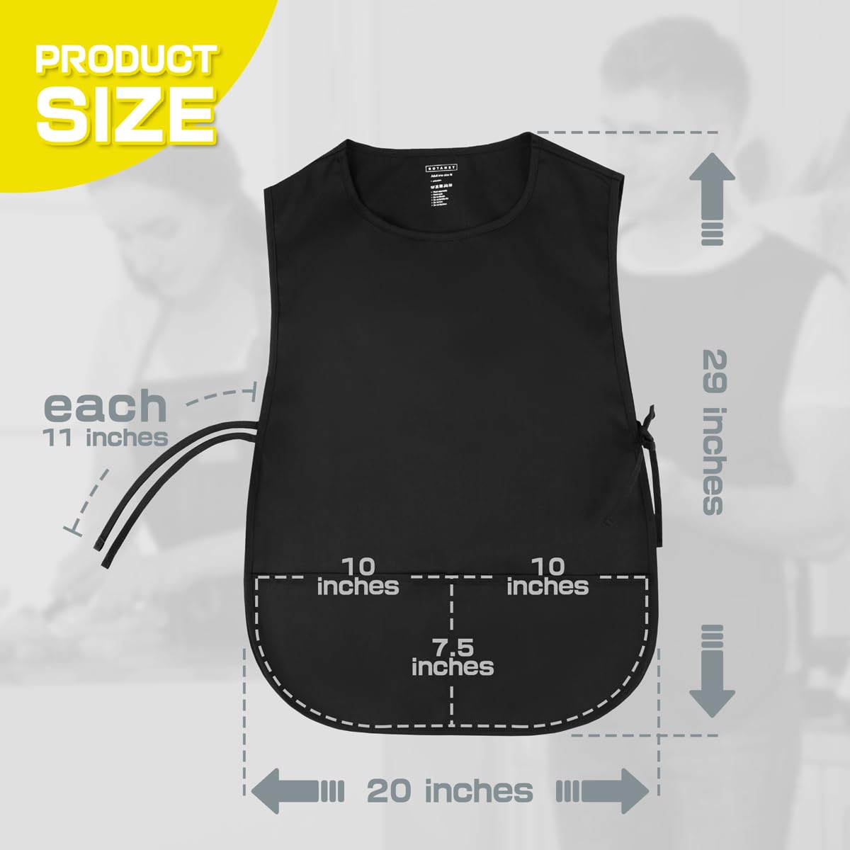 ROTANET Delantal Cobbler para mujeres y hombres, con 2 bolsillos, impermeable, para pintar, estilista, limpieza, adultos
