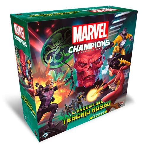 Asmodee - Marvel Champions Das Kartenspiel: Der Aufstieg des roten Schädels - Erweiterung Kartenspiel, LCG, Italienische Ausgabe