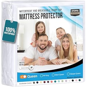 Utopia Bedding Waterproof Mattress Protector Queen...
