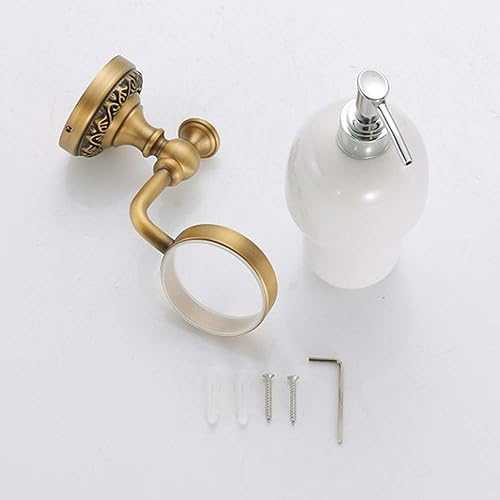 Miniatura 6 de Leyden Dispensador de jabón de latón antiguo, bomba de jabón de mano para montaje en pared, soporte de líquido para baño, botellas de loción, platos