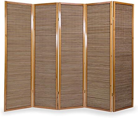 Paravent 3 Panneaux Pliable Style Japonais - Bois Naturel Et Papier De Riz - 175x132 Cm - Séparateur De Pièce