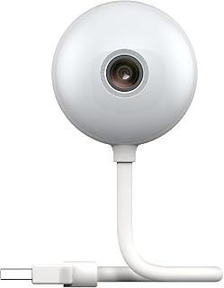 Luna Small Indoor Camera, 2.4GHz Wi-Fi, Color Night Vision, Spotlight, Smart GenAI Alerts, Flexible 6 in USB Short Cord, Compact Room Cameras for Home Security, Easy Install